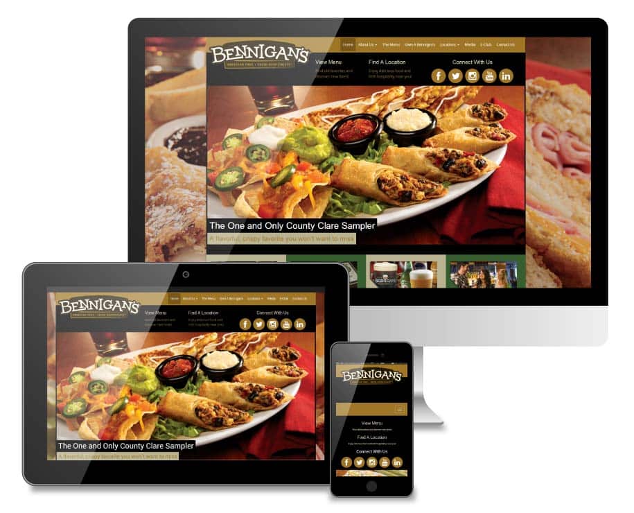 Bennigan's Restaurants Website Design