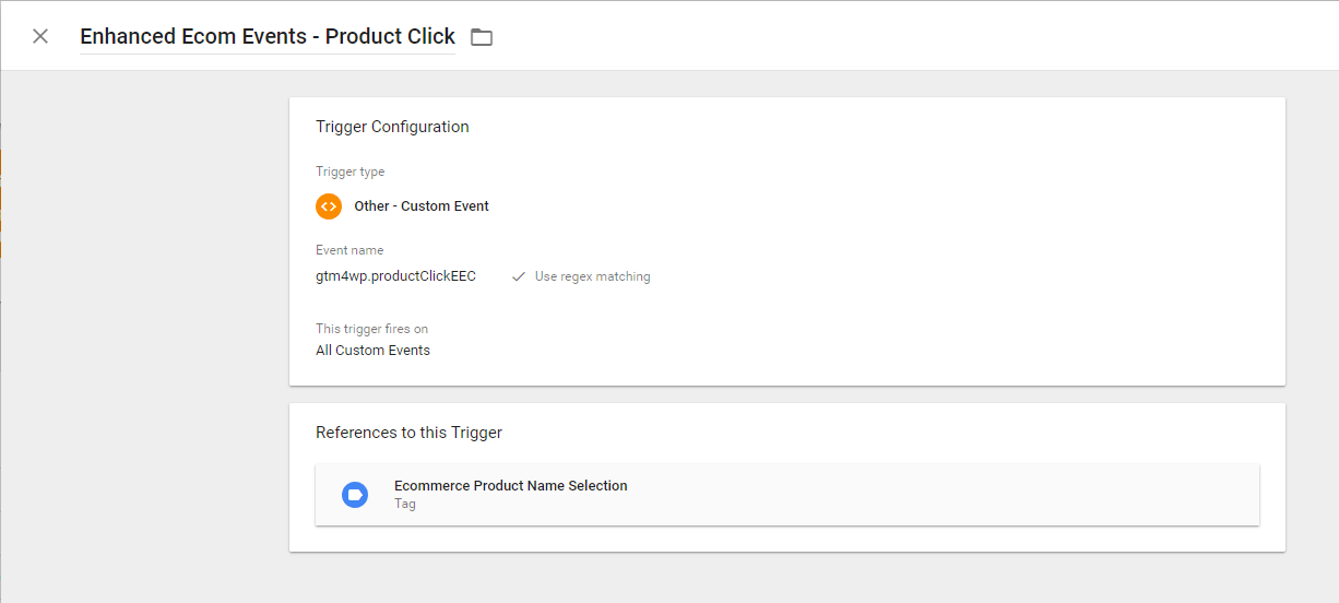 Google Tag Manager Ecommerce Product Name Selection Trigger