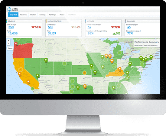 local-rating-management-computer-screen-example AtomicDC helps manage client reviews and social media