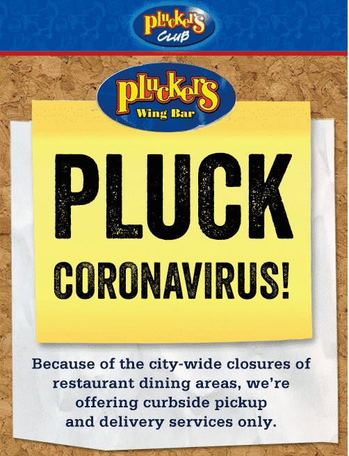 pluckers coronavirus email campaign