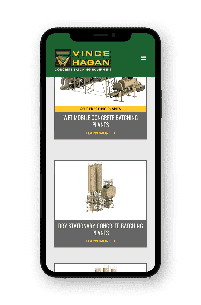 Vince Hagan Digital Marketing Case Study Mobile Website
