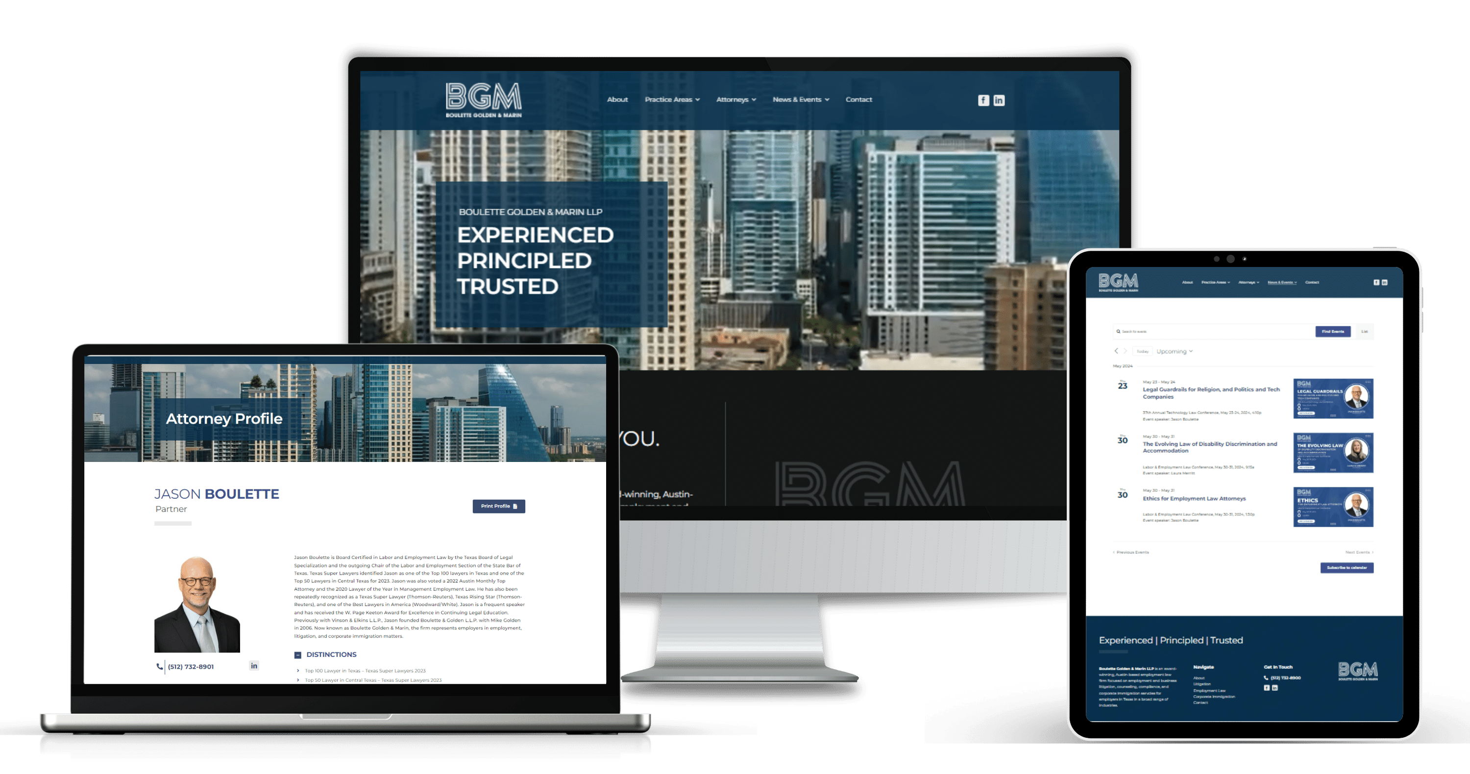 BGM Law Firm website design mockups BGM Law Firm Marketing Website Design